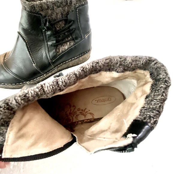 Aetrex Tessa Boots in Black with Sweater & Zip Details Orthotic Arch Support - Picture 7 of 16